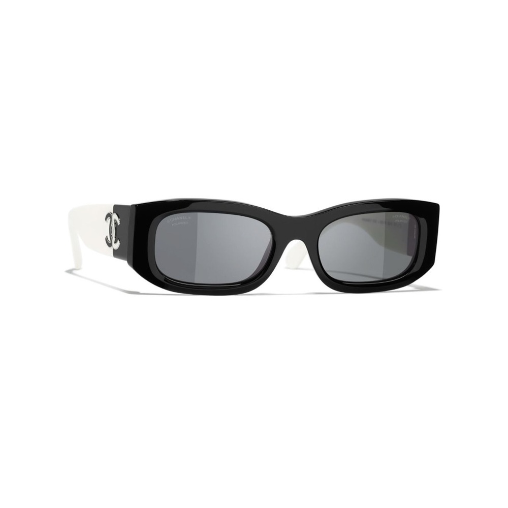 Chanel Black and White Women's Sunglasses